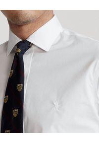 Ralph Lauren - RALPH LAUREN - Biała koszula z haftowanym logo Custom Fit. Typ kołnierza: polo. Kolor: biały. Materiał: bawełna. Długość rękawa: długi rękaw. Długość: długie. Wzór: haft
