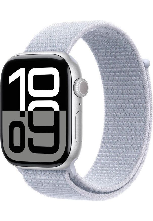 APPLE - Smartwatch Apple Watch 10 GPS + Cellular 46mm Silver Alu Sport Loop Niebieski (MWY23QF/A). Rodzaj zegarka: smartwatch. Kolor: niebieski. Styl: sportowy