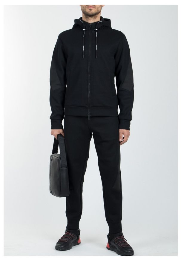 Emporio Armani - EMPORIO ARMANI Spodnie dresowe męskie, Rozmiar L. Kolor: czarny. Materiał: dresówka. Wzór: nadruk