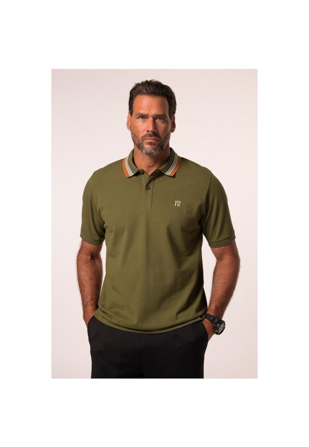 JAY-PI - Męska Koszulka polo FLEXNAMIC® outdoor rękaw 1/2 do roz. 7XL. Typ kołnierza: polo. Kolekcja: plus size. Kolor: zielony. Materiał: elastan, bawełna, materiał