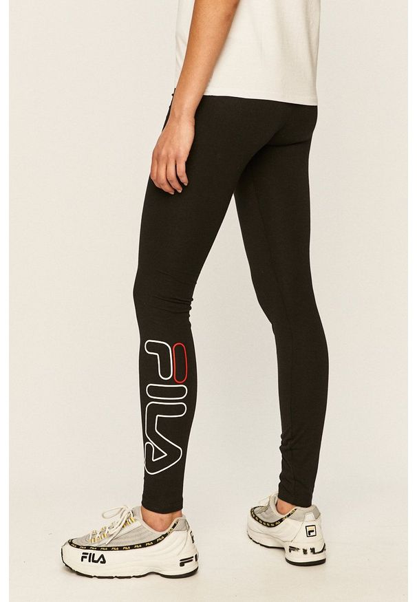 Fila - Legginsy. Kolor: czarny. Wzór: nadruk