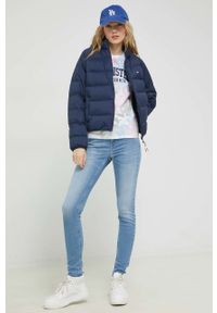 Tommy Jeans kurtka puchowa damska kolor granatowy przejściowa. Kolor: niebieski. Materiał: puch. Długość rękawa: raglanowy rękaw #3