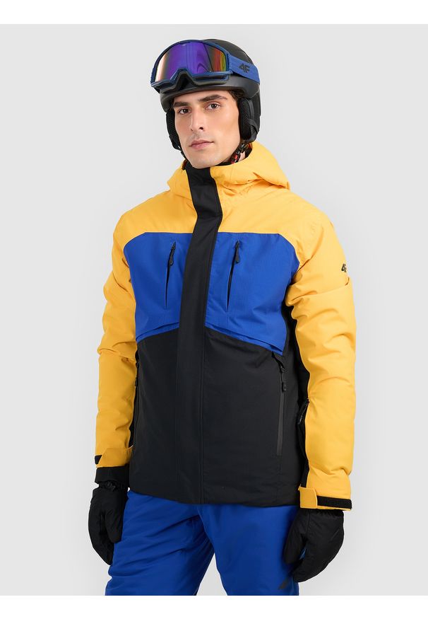 4f - 4F Kurtka narciarska membrana 10000 męska - pomarańczowa 3XL. Kolor: pomarańczowy. Materiał: poliester, skóra, materiał, tkanina. Wzór: gładki. Sezon: zima