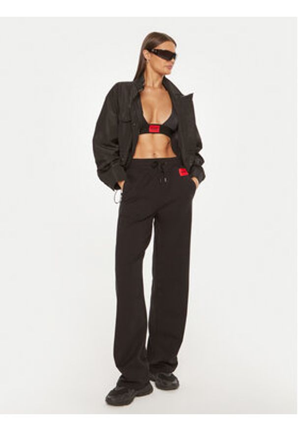 Hugo Spodnie dresowe Talua 50508694 Czarny Relaxed Fit. Kolor: czarny. Materiał: bawełna
