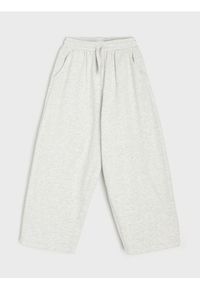 Sinsay - Spodnie dresowe wide leg - szary. Kolor: szary. Materiał: dresówka #1