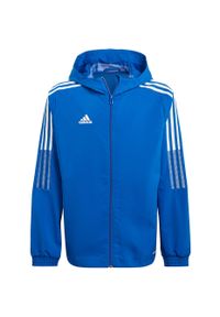 Adidas - Kurtka piłkarska dla dzieci adidas Tiro 21 Windbreaker Youth. Kolor: niebieski. Sport: piłka nożna