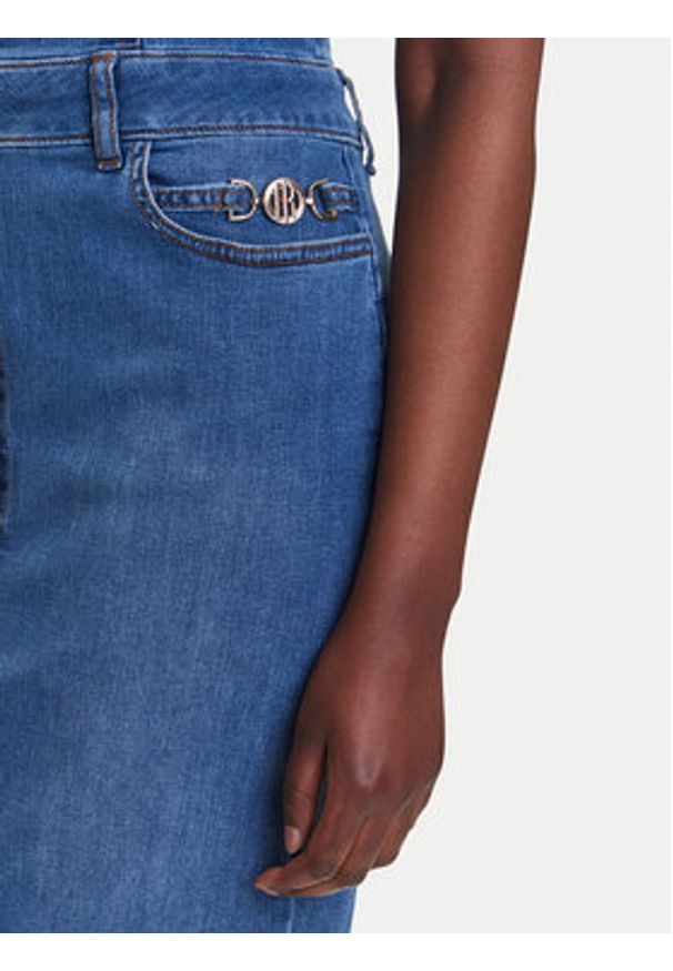 Fracomina Sukienka jeansowa FP25SD4001D46402 Niebieski Slim Fit. Kolor: niebieski. Materiał: bawełna