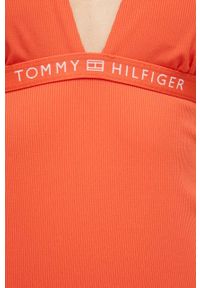 TOMMY HILFIGER - Tommy Hilfiger jednoczęściowy strój kąpielowy kolor pomarańczowy lekko usztywniona miseczka. Kolor: pomarańczowy. Materiał: poliester #4