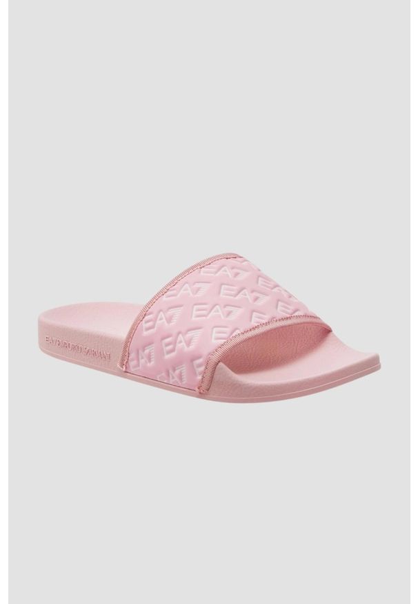 EA7 Emporio Armani - EA7 EMPORIO ARMANI Różowe klapki logowane, Rozmiar 37. Kolor: różowy