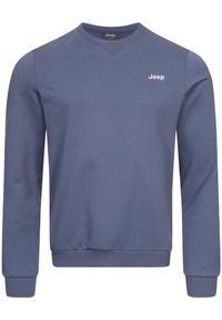 Męska bluza z bawełny Jeep - Komfort i styl. Kolor: fioletowy. Materiał: bawełna, poliester. Sport: piłka nożna