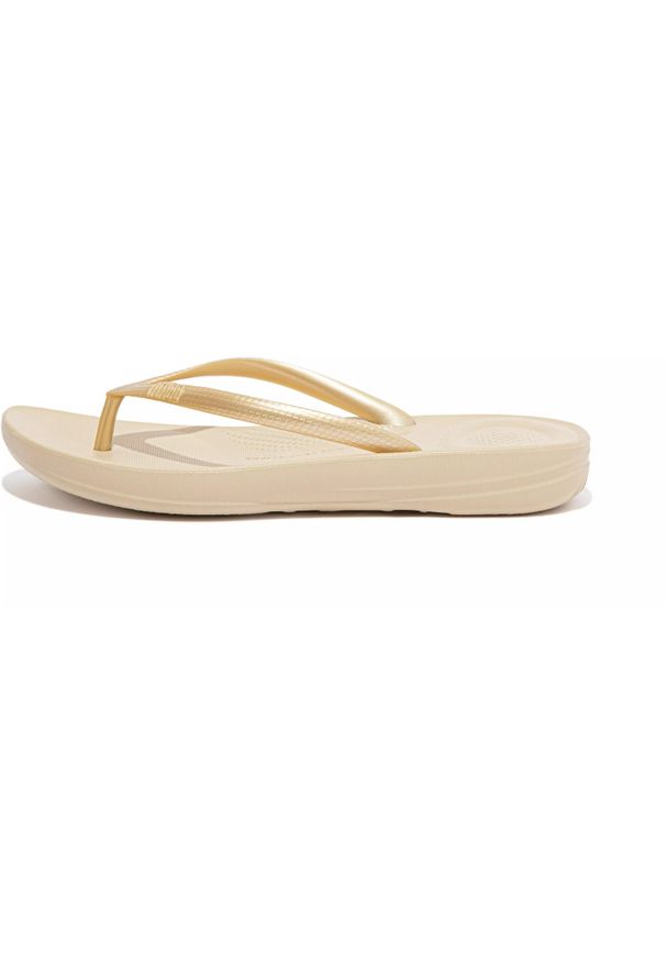 Flip*Flop - Plaskanie FITFLOP Women Iqushion Ergonomic Flip-Flops, Dla obu płci. Kolor: beżowy. Materiał: guma, materiał