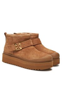 Tory Burch Botki 165421 Brązowy. Kolor: brązowy. Materiał: zamsz, skóra