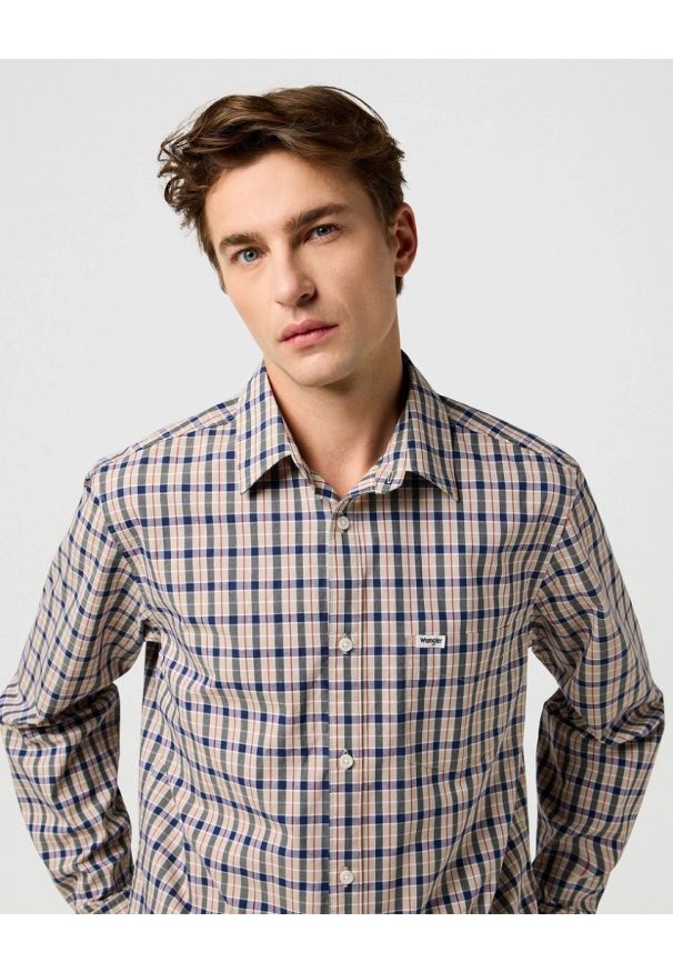 Wrangler - MESKA KOSZULA WRANGLER 1 PKT SHIRT BEIGE 112371553