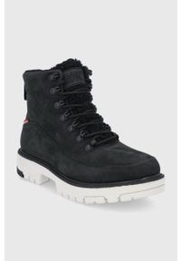 Levi's® - Levi's Workery skórzane damskie kolor czarny na płaskim obcasie. Okazja: na spotkanie biznesowe. Nosek buta: okrągły. Zapięcie: sznurówki. Kolor: czarny. Materiał: skóra. Obcas: na obcasie. Styl: biznesowy. Wysokość obcasa: niski #2