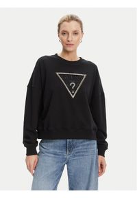 Guess Bluza W5YQ04 KC8I0 Czarny Regular Fit. Kolor: czarny. Materiał: bawełna