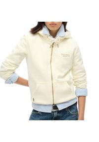 Kobiecą bluzę z kapturem na zamek Superdry Essential. Typ kołnierza: kaptur. Kolor: beżowy, wielokolorowy, biały #1