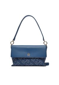 TOMMY HILFIGER - Tommy Hilfiger Torebka Distinct Shoulder Bag Mono AW0AW16794 Niebieski. Kolor: niebieski