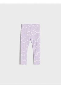 Reserved - Wzorzyste legginsy - lawendowy. Kolor: fioletowy. Materiał: dzianina, bawełna