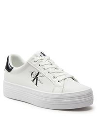Calvin Klein Jeans Sneakersy Bold Vulc Flatf Lace Lth Met YW0YW01393 Biały. Kolor: biały #4
