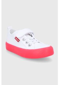 Levi's® - Levi's Tenisówki dziecięce kolor biały. Okazja: na spotkanie biznesowe. Nosek buta: okrągły. Zapięcie: rzepy. Kolor: biały. Materiał: guma. Styl: biznesowy