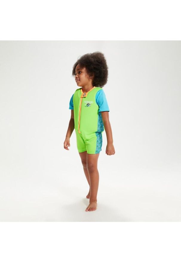 Kombinezon do pływania dla dzieci Speedo Float Suit. Kolor: zielony, niebieski, wielokolorowy. Materiał: poliester