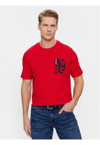 TOMMY HILFIGER - Tommy Hilfiger T-Shirt MW0MW32607 Czerwony Regular Fit. Kolor: czerwony. Materiał: bawełna #1