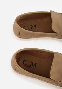 Born2be - Ciemnobeżowe Półbuty Typu Mokasyny z Plecionką Aigalira. Okazja: na co dzień. Kolor: beżowy. Materiał: jeans. Styl: klasyczny, casual, elegancki #5