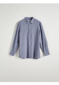 Reserved - Koszula regular fit z modalu - granatowy. Kolor: niebieski
