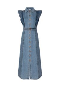YAS Sukienka jeansowa Cawi 26037659 Niebieski Regular Fit. Kolor: niebieski. Materiał: bawełna