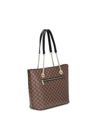 Kazar - Brązowa torebka damska. Kolor: brązowy. Dodatki: z breloczkiem. Materiał: skórzane. Styl: elegancki, klasyczny #2