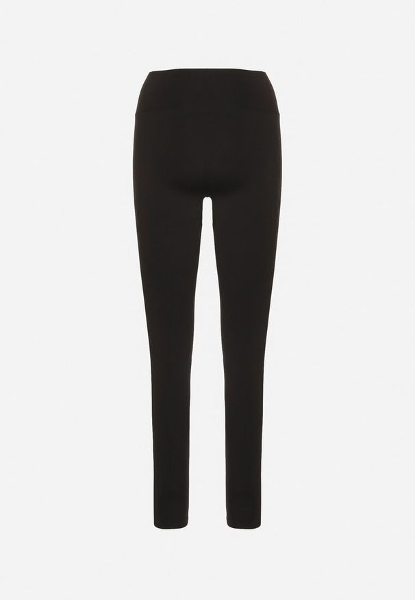Born2be - Czarne Legginsy z Wysokim Stanem i Przeszyciem Aletila. Okazja: na co dzień. Stan: podwyższony. Kolor: czarny. Styl: casual