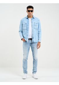 Big-Star - Koszula męska jeansowa niebieska Pars 203. Kolor: niebieski. Materiał: jeans. Styl: retro, klasyczny