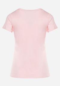 Born2be - Jasnoróżowy T-shirt Bawełniany z Nadrukiem Rusolia. Okazja: na spotkanie biznesowe, do pracy, na co dzień. Kolor: różowy. Materiał: bawełna. Wzór: nadruk. Styl: casual, klasyczny, biznesowy #7