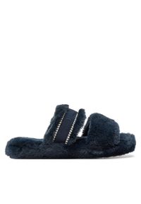 TOMMY HILFIGER - Tommy Hilfiger Kapcie Fur Basics Slipper FW0FW08343 Granatowy. Kolor: niebieski. Materiał: materiał #1