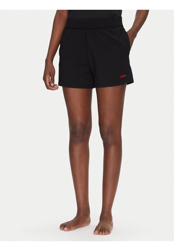 Hugo - HUGO Szorty sportowe 50490596 Czarny Regular Fit. Kolor: czarny. Materiał: bawełna