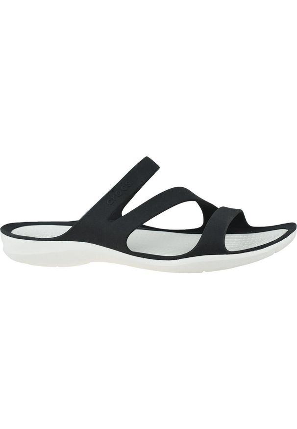 Klapki damskie Crocs Swiftwater Sandal W. Kolor: czarny. Materiał: guma, materiał, syntetyk