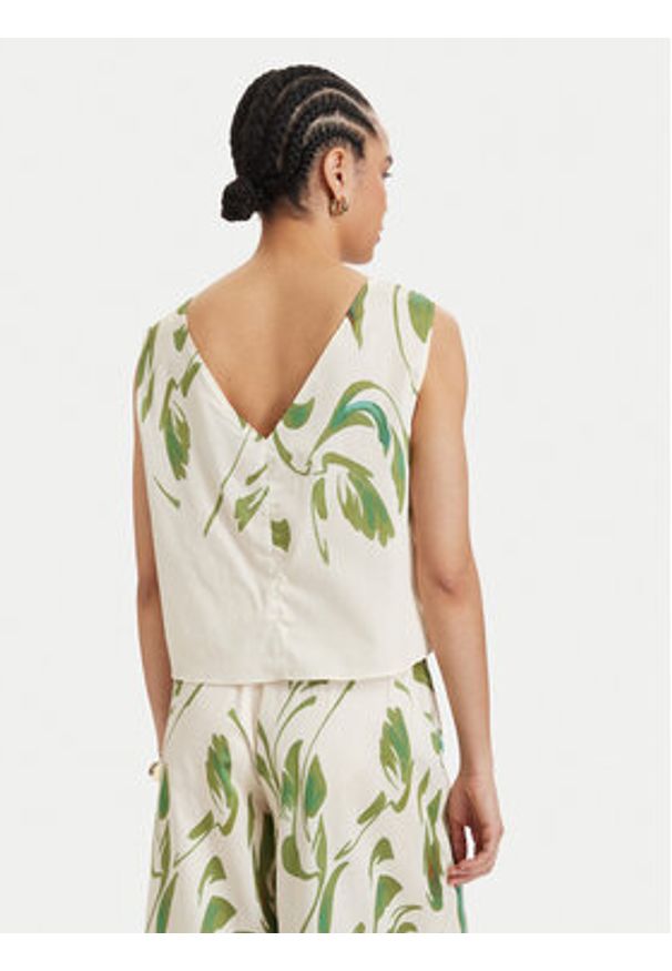 ACCESS FASHION Top 63-2078-0250 Kremowy Regular Fit. Kolor: kremowy. Materiał: bawełna