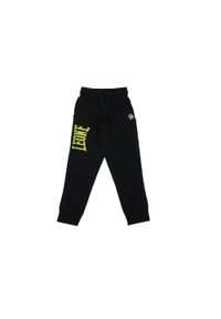 LEONE 1947 APPAREL - Dziecięce spodnie dresowe basic z dużym logo. Kolor: czarny. Materiał: dresówka. Sport: joga i pilates