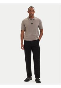 Hugo - HUGO Polo Deabono_D 50517638 Brązowy jasny Regular Fit. Typ kołnierza: polo. Kolor: brązowy. Materiał: bawełna #4
