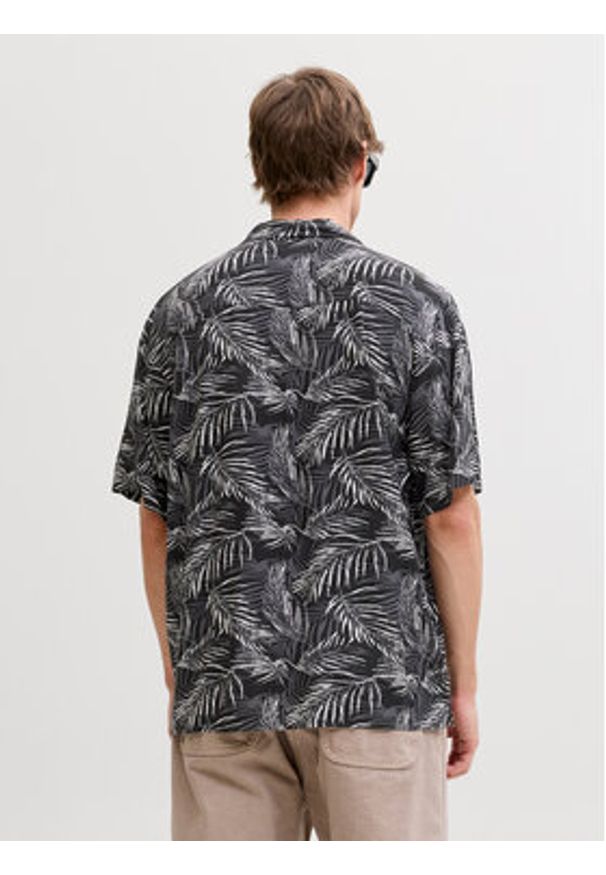 Jack & Jones Koszula Jeff 12288854 Czarny Relaxed Fit. Kolor: czarny. Materiał: wiskoza