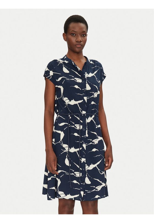 Fransa Sukienka codzienna 20615541 Granatowy Regular Fit. Okazja: na co dzień. Kolor: niebieski. Materiał: wiskoza. Typ sukienki: proste. Styl: casual