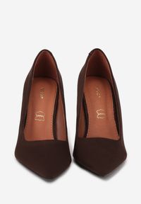 Renee - Brązowe Czółenka na Słupku Vices z Wkładką ze Skóry Naturalnej Rocce. Kolor: brązowy. Materiał: skóra. Obcas: na słupku. Styl: elegancki #4
