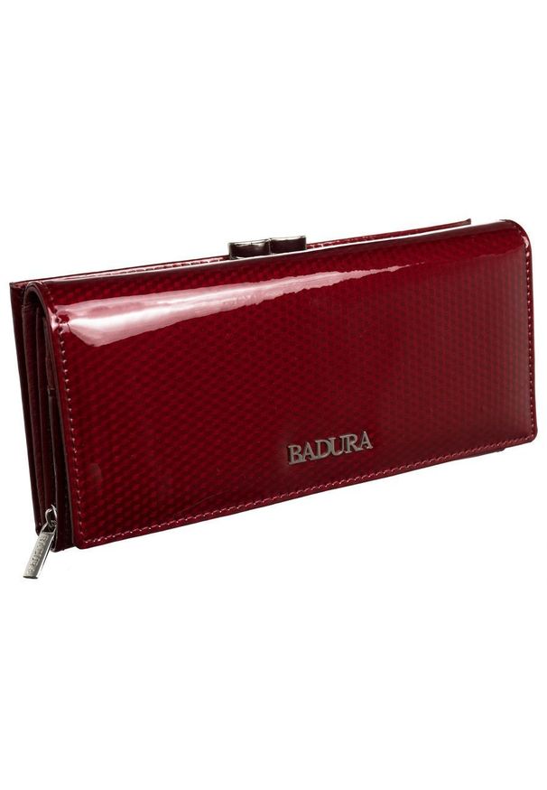 Podłużny portfel damski Badura B-43876P-SBR RED. Materiał: skóra
