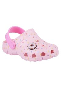 Sandały Coqui Little Frog Jr 92800617365 różowe. Nosek buta: otwarty. Kolor: różowy. Materiał: materiał, guma. Sezon: lato