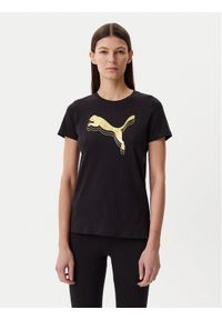 Puma T-Shirt Essentials Metallic 684995 Czarny Regular Fit. Kolor: czarny. Materiał: bawełna