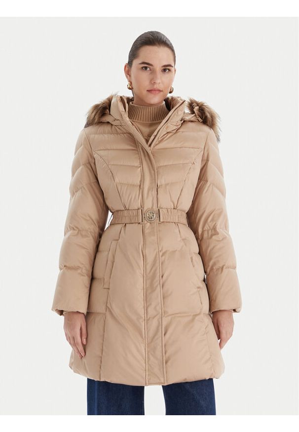 Guess Kurtka puchowa W5BL30 W2802 Beżowy Regular Fit. Kolor: beżowy. Materiał: syntetyk
