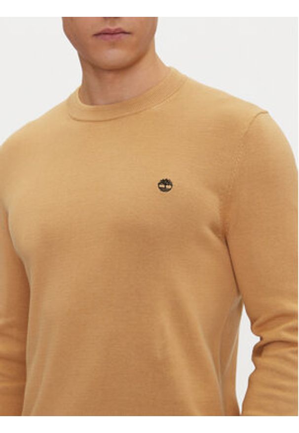 Timberland Sweter TB0A2BMM Beżowy Regular Fit. Kolor: beżowy. Materiał: bawełna