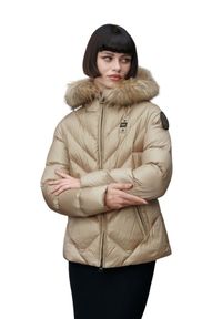 Blauer USA - BLAUER Alicia Beżowa kurtka damska Short Jackets, Rozmiar S. Kolor: beżowy. Materiał: poliamid. Styl: wizytowy #3