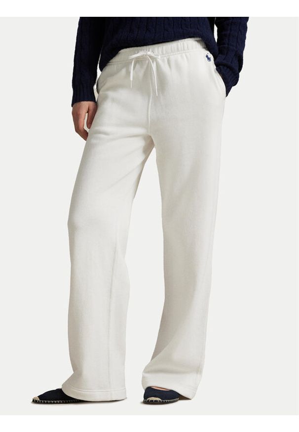 Polo Ralph Lauren Spodnie dresowe 211977959003 Biały Wide Leg. Kolor: biały. Materiał: bawełna