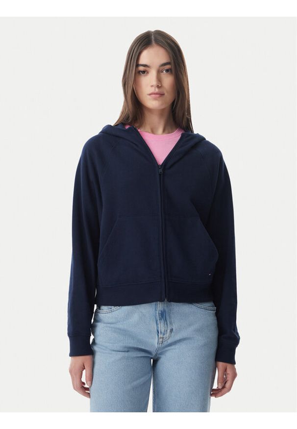 Tommy Jeans Bluza Flag DW0DW22834 Granatowy Boxy Fit. Kolor: niebieski. Materiał: bawełna